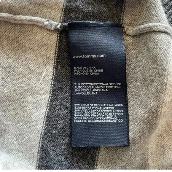 Tommy Hilfiger Wool Blend Gray White Striped Sweater Vest Men’s Large - Picture 6 of 8